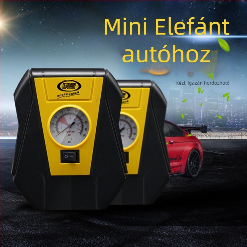 Mini hordozható autógumi pumpa nyomásmérővel
