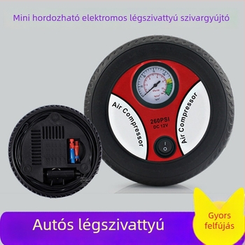 Hordozható 12V-os autógumi-fújó – elektromos levegőpumpa autókhoz, motorkerékpárokhoz és elektromos kerékpárokhoz