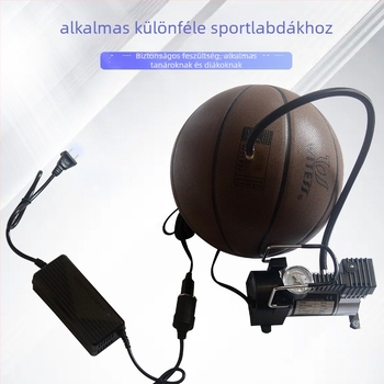 Többhengeres labdapumpa – kosár, futball és röplabda számára, digitális kijelzővel és figyelmeztető fényjelzéssel, 220 W