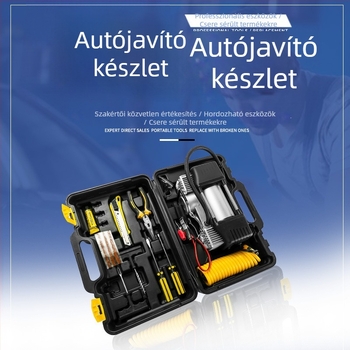 Hordozható autós keréknyomás-szivattyú, kettős hengeres, magas teljesítményű elektromos pumpa, 12V
