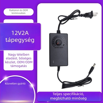 Szabályozható tápegység adapter 3-12V/3-24V kimenettel, akár 2A-ig, motorokhoz, ventilátorokhoz, levegő- és vízpumpákhoz, LED-szalaghoz