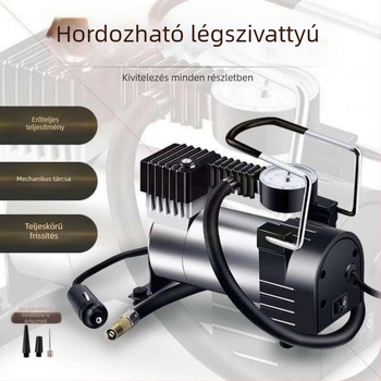 Nagy teljesítményű fém egyhengeres autó légpumpa, 12V