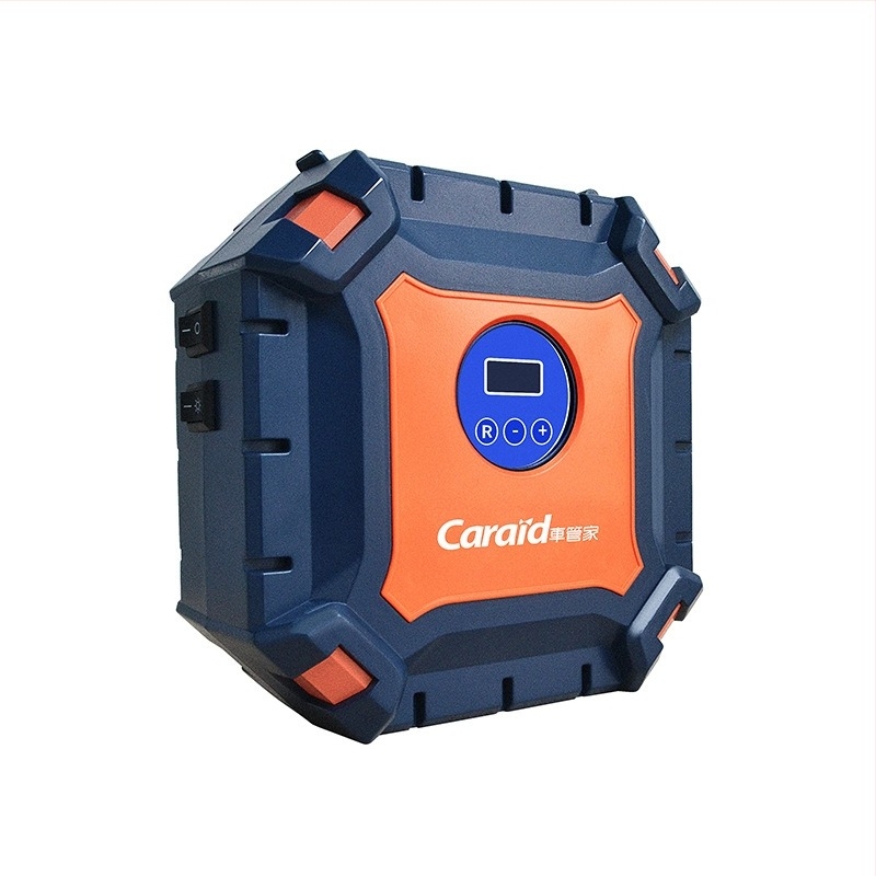 GJ-8012 autó légpumpa - egyhengeres, 100W, újratölthető, digitális kijelző, guminyomásmérő