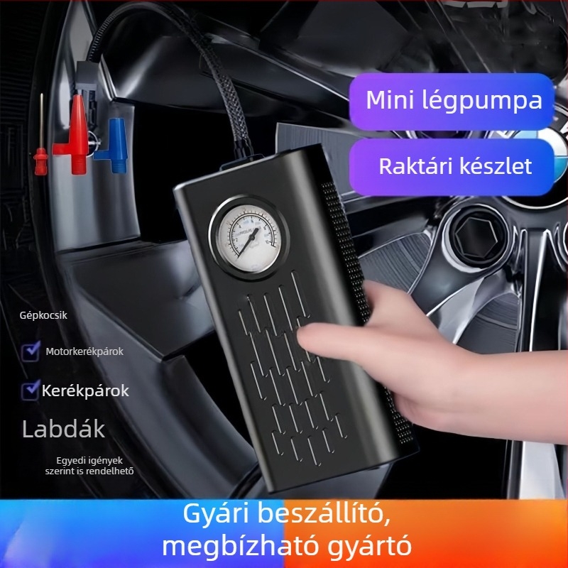 Vezeték nélküli autó légpumpa USB töltéssel — hordozható, multifunkcionális légpumpa autókhoz és motorokhoz