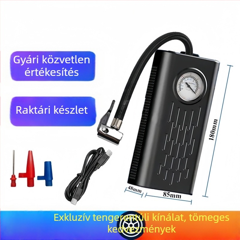 Vezeték nélküli autó légpumpa USB töltéssel — hordozható, multifunkcionális légpumpa autókhoz és motorokhoz