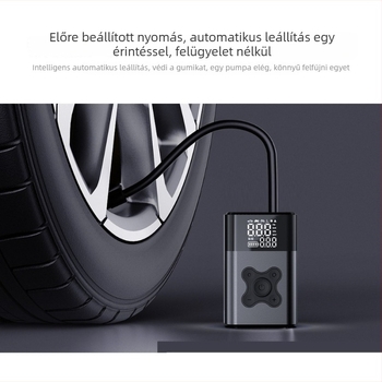 B5 Hordozható autó légpumpa digitális kijelzővel, USB töltés, 12V, 100W, gumiabroncsnyomás-mérő