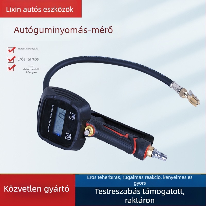 LED digitális autó gumiabroncs nyomásmérő kijelzővel – nyomás tartomány: forduljon ügyfélszolgálathoz; kijelző egységek: különbözőek; pontosság: forduljon ügyfélszolgálathoz