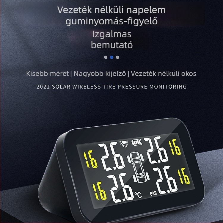 TPMS gumiabroncsnyomás-figyelő rendszer nagy digitális kijelzővel, modell C270, tartomány 0–3,5 bar, pontosság ±0,1 bar