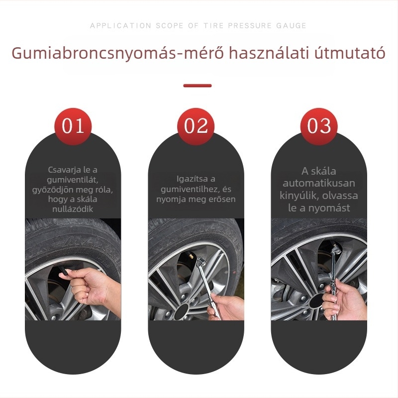 Gumiabroncsnyomás-mérő (Márka: Musen Hall; Súly: 0.15 kg)