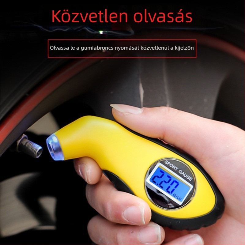 Digitális guminyomásmérő a1003 – Town Head, PP ház, digitális kijelző, háttérvilágítás