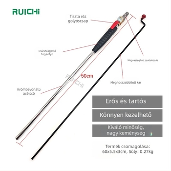 50 cm-es hosszabbítóval ellátott gyors felfúvó eszköz, fúvófej és guminyomásmérő autók számára