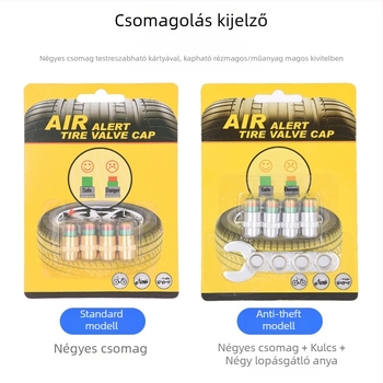 Gumiabroncsnyomás sapka lopás elleni védelemmel és vizuális megfigyeléssel, GL-0851, réz és ötvözet műanyag, 28–48 psi
