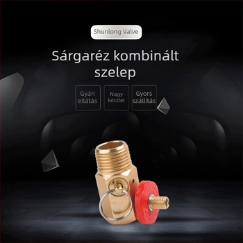 Hordozható réz kombinált szelep alumínium fogantyúval, 1/2×1/4 NPT, tartalmaz levegőpumpát, nyomásmérőt és tömlő készletet
