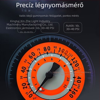 Mike Star hordozható nagynyomású pumpa precíz manométerrel kerékpárokhoz, elektromos járművekhez és kosárlabdához