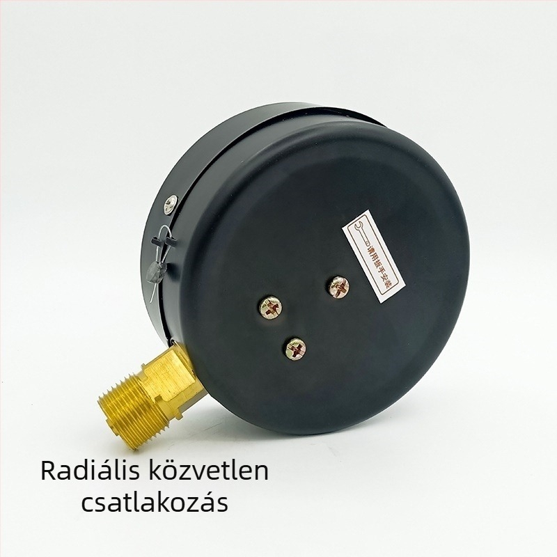 Y100Z axiális hátcsatlakozású levegőnyomásmérő kompresszorhoz, piros/zöld riasztás, 1.6 MPa
