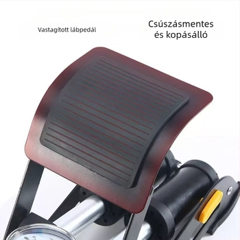 Kézi lábpumpa kerékpárhoz – kettős hengerrel Mk-foot 01, Vas, Nyomás 170