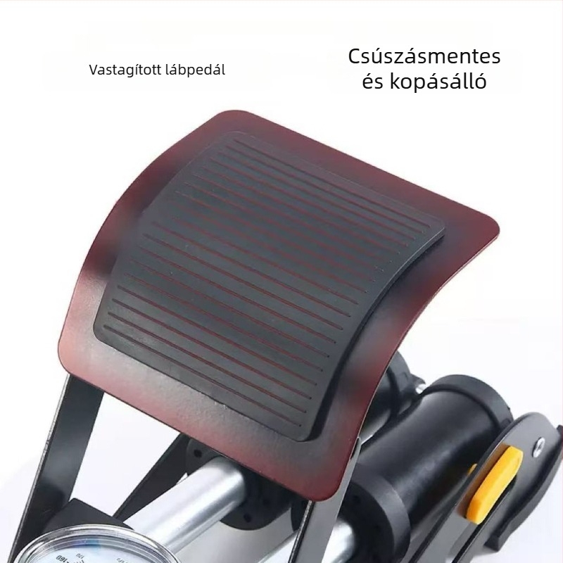 Kézi lábpumpa kerékpárhoz – kettős hengerrel Mk-foot 01, Vas, Nyomás 170