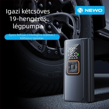 Vezeték nélküli autó légpumpa, dupla 19-hengeres, hordozható 130W inflátor, 7500mAh Type-C töltéssel, 40 L/perc, autókhoz, motorkerékpárokhoz, elektromos járművekhez, kerékpárokhoz, digitális kijelzővel