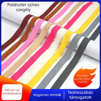 400D poliészter szegélyező szalag, 2,2 cm, színes sima szövésű webbing