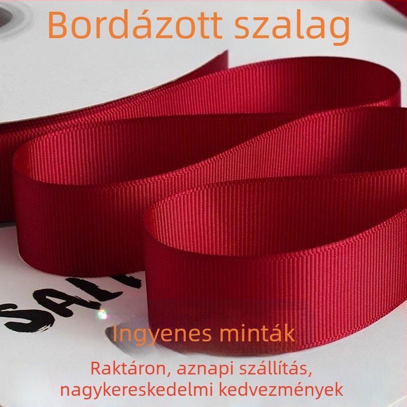 Fésült, vastag bordázott szalag ruházathoz, kiegészítők ruházathoz, DIY masni anyagok, színes szövött szalag, poliészter szalag