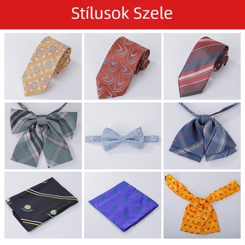 Férfi zsebkendő gallér virág díszítéssel, poliészter anyag, geometriás minta, formális stílus