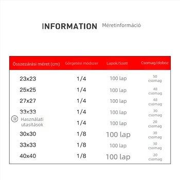 Evőeszközökhöz való szalvétapapír, egy rétegű, 50 lap, virgin cellulóz, prémium osztály, illatmentes, testreszabott feldolgozás, logó nyomható
