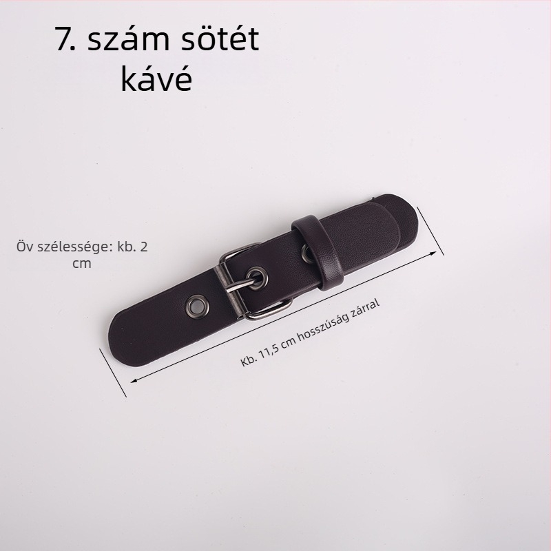 Kabát övcsat gyanta anyagból és bőr csattal, kabátokhoz, szélkabátokhoz, pulóverekhez és overálokhoz.