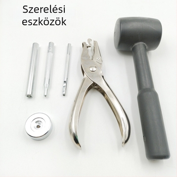120 készlet 12,5 mm-es réz csattogó gombokkal és szerelési szerszámmal – rejtett csatok, varrás nélkül