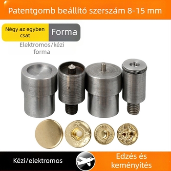 4 részes készlet: kézi fém snap gomb öntőformák és elektromos szerelő eszköz