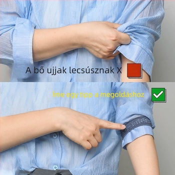 Ujjrögzítő eszköz ingekhez, Hanfu-hoz és női kosztümökhöz; mandzsetta-szorító pántok; hosszúból rövidre állítható; magas rugalmasság; csúszásmentes mandzsetta