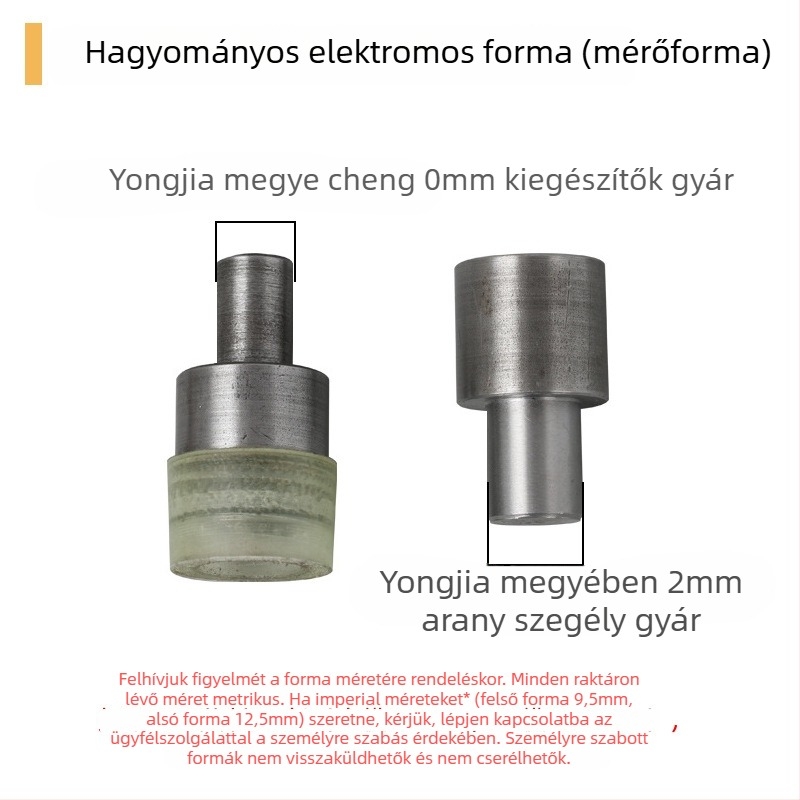 Chengyi Négyszeres szegecs forma – sárgaréz, felépítés: négyszeres, alkalmazások: kabátok, farmerok, bőrdzsekik