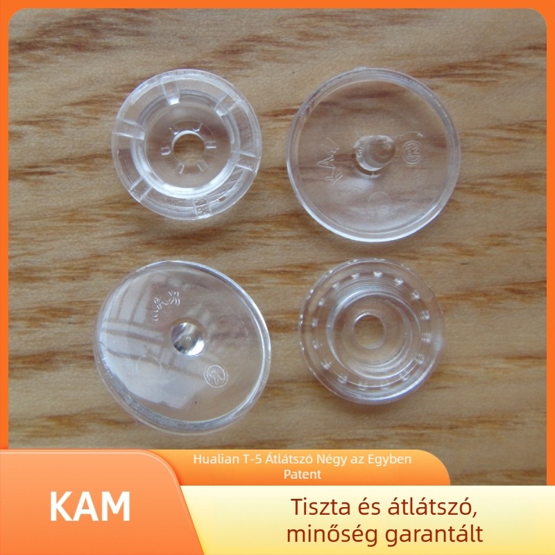 Átlátszó PC anyagú patentkészlet, modellek T3/T5/T8, Hualian KAM márka