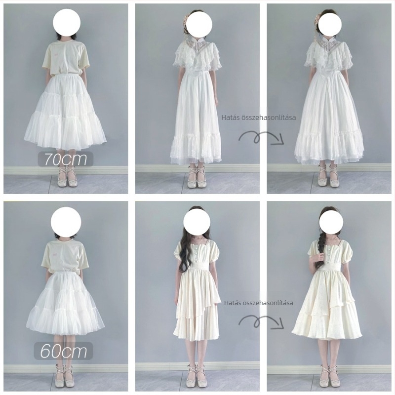 Lolita Long Petticoat with Boneless Bustle, Tulle Detail — Spring 2025