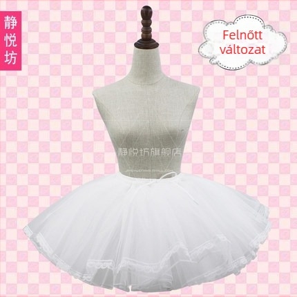 4 rétegű merev tüll alátét szoknyához, csont nélküli, Lolita és cosplay számára
