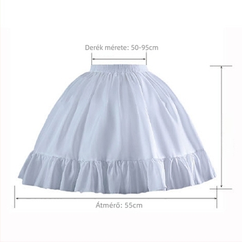Lolita cosplay alsó szoknya dupla acél merevítéssel, pamut pliszírozott anyag, felnőttek