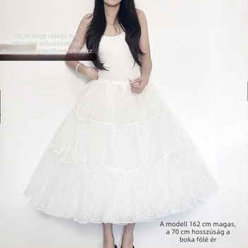 Lolita Petticoat with soft tulle, boneless bustle, mid-length, strong support, lining extension