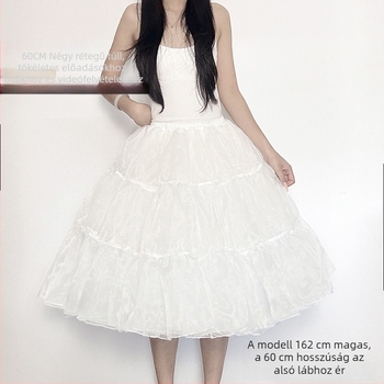 Lolita Petticoat with soft tulle, boneless bustle, mid-length, strong support, lining extension