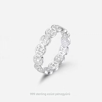 Sterling ezüst 999 gyűrű, kínai népi stílus, pár számára, Seiko gyártás, 2025 tavasz