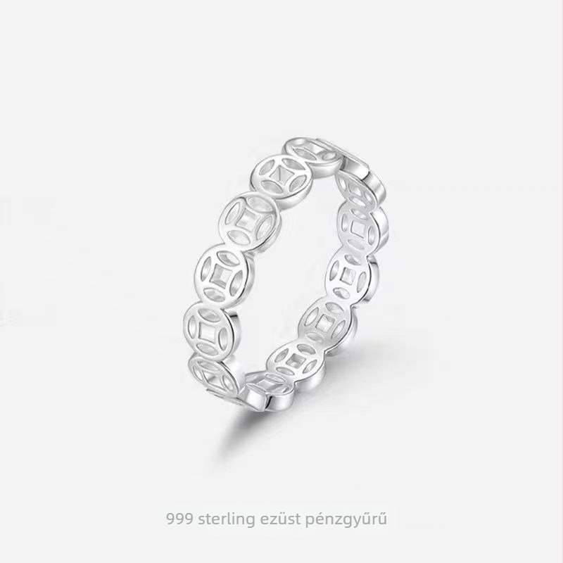 Sterling ezüst 999 gyűrű, kínai népi stílus, pár számára, Seiko gyártás, 2025 tavasz