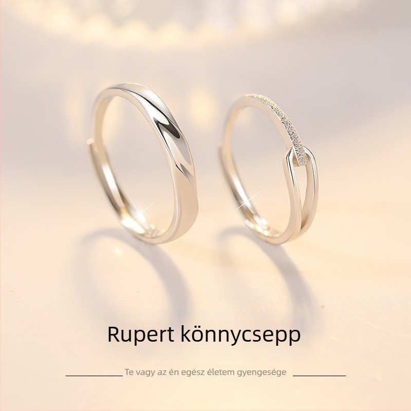 S925 ezüst párgyűrű, könnyed luxus, minimalist design, magas minőségi érzet, barátnőnek