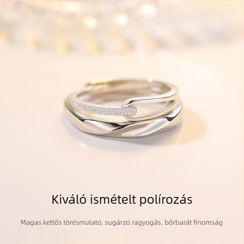 S925 ezüst párgyűrű, könnyed luxus, minimalist design, magas minőségi érzet, barátnőnek
