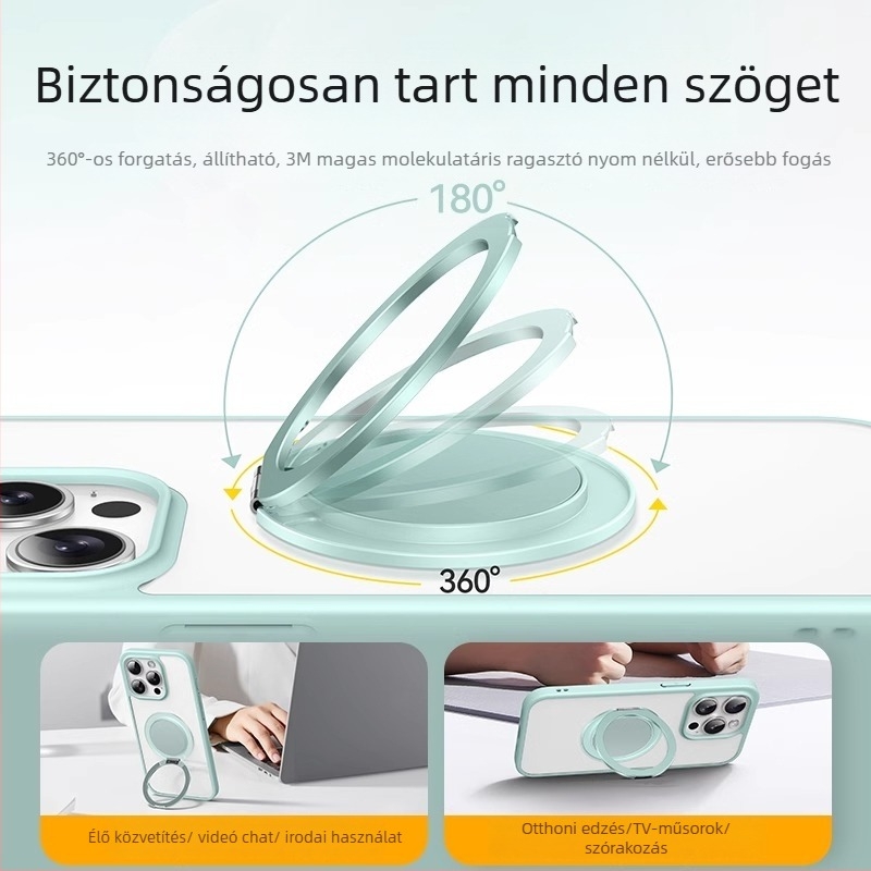 Telefon hátsó gyűrűs tartó, 360° forgás, ötvözet anyag