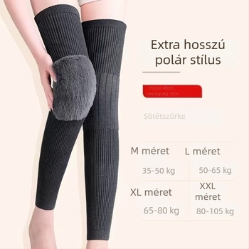 Kasmír térdvédők pánttal, uniszex, ízületi védelem, téli meleg