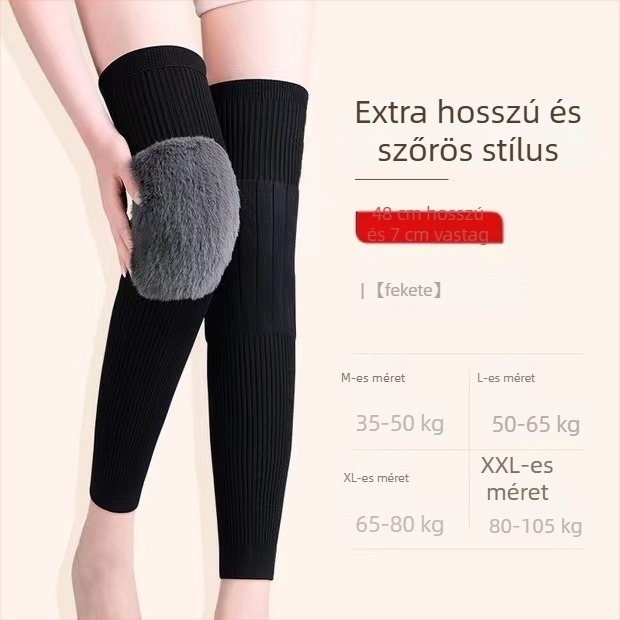 Kasmír térdvédők pánttal, uniszex, ízületi védelem, téli meleg