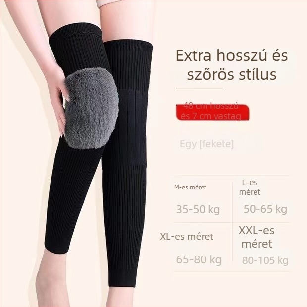 Kasmír térdvédők pánttal, uniszex, ízületi védelem, téli meleg
