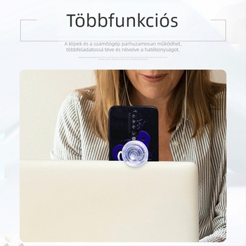 Telefon gyűrűtartó, összecsukható teleszkópos állvány, PC+TPU kivitel, kézi használat