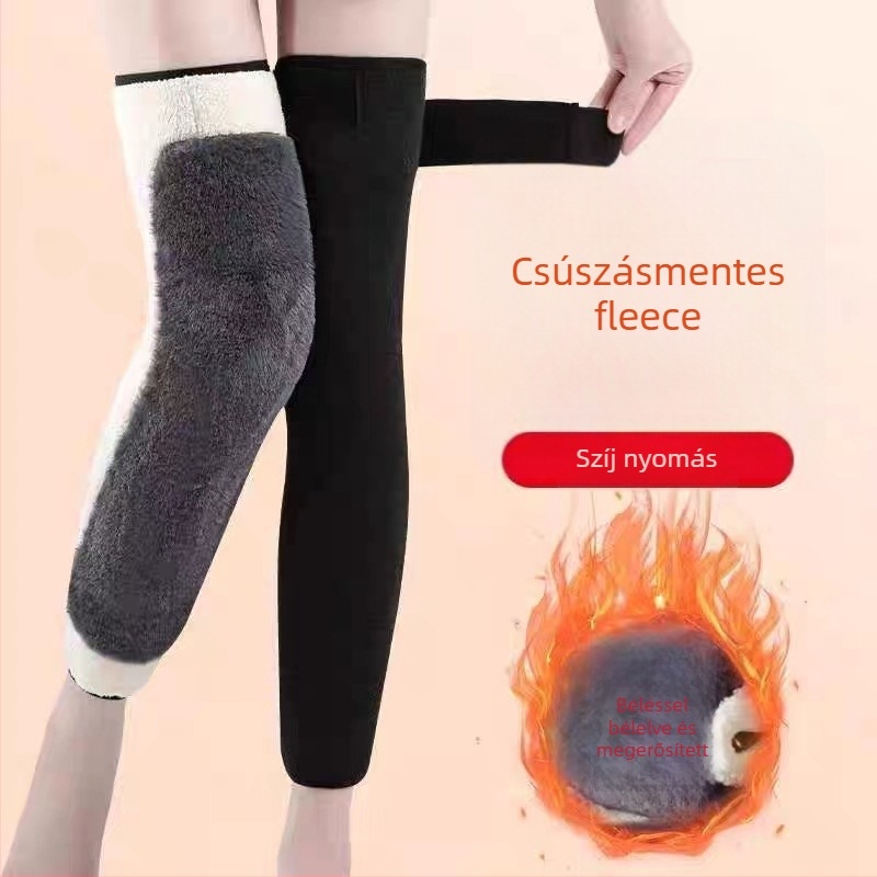 Fleece-bélelt térdmelegítő időseknek, uniszex, hosszú és vastag