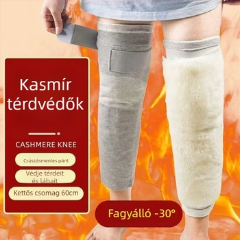 Téli gyapjú térdvédők az ízületek melegen tartására – uniszex, felnőttek számára, Velcro-zárású