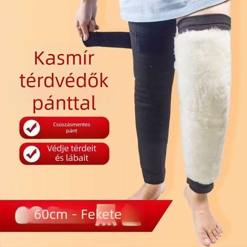 Téli gyapjú térdvédők az ízületek melegen tartására – uniszex, felnőttek számára, Velcro-zárású