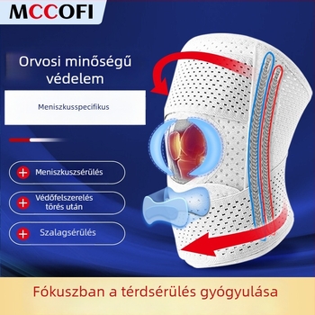 Orvosi térdortézis a meniszkusz védelmére, futáshoz melegítő támogatás, patella stabilizálás, ízületi védő felszerelés.